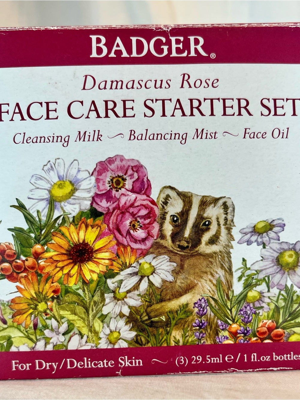 Badger Damascus Rose Face Care Starter Set